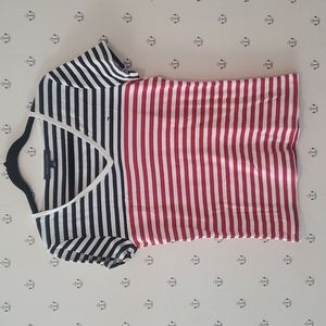 Tommy Hilfiger Large Red White & Blue Striped Tshirt